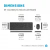 Conjunto de teclado e rato sem fios HP 330 — teclado tamanho completo, RF Wireless, preto, rato incluído
