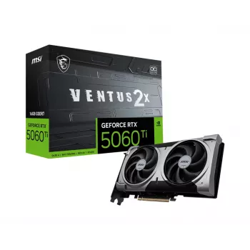 Placa gráfica MSI GeForce RTX 5060 Ti 16 GB GDDR7, PCIe 5.0, 128 bits, 2602 MHz boost, 180 W, 2 ventoinhas