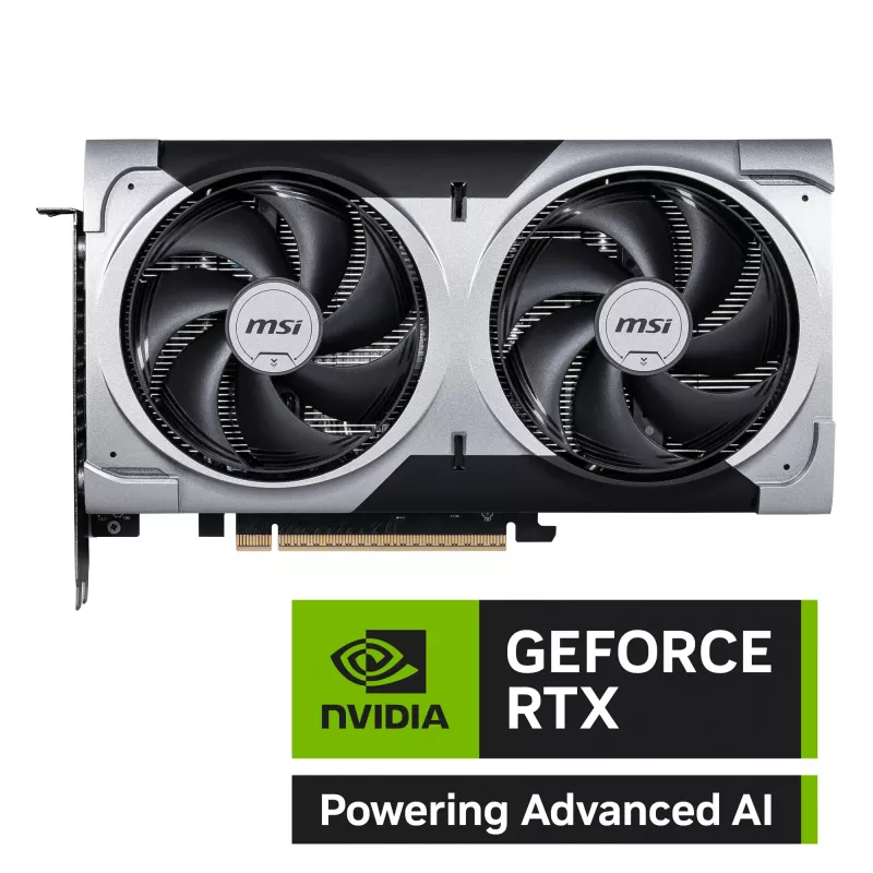 Placa gráfica MSI GeForce RTX 5060 Ti 16 GB GDDR7, PCIe 5.0, 128 bits, 2602 MHz boost, 180 W, 2 ventoinhas