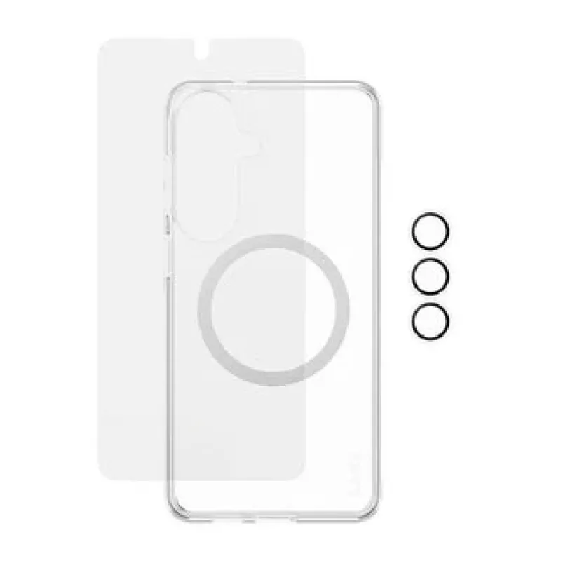 Proteção de ecrã PanzerGlass CARE 3-em-1 para Samsung Galaxy S Plus 2026 — Conjunto PanzerGlass CARE