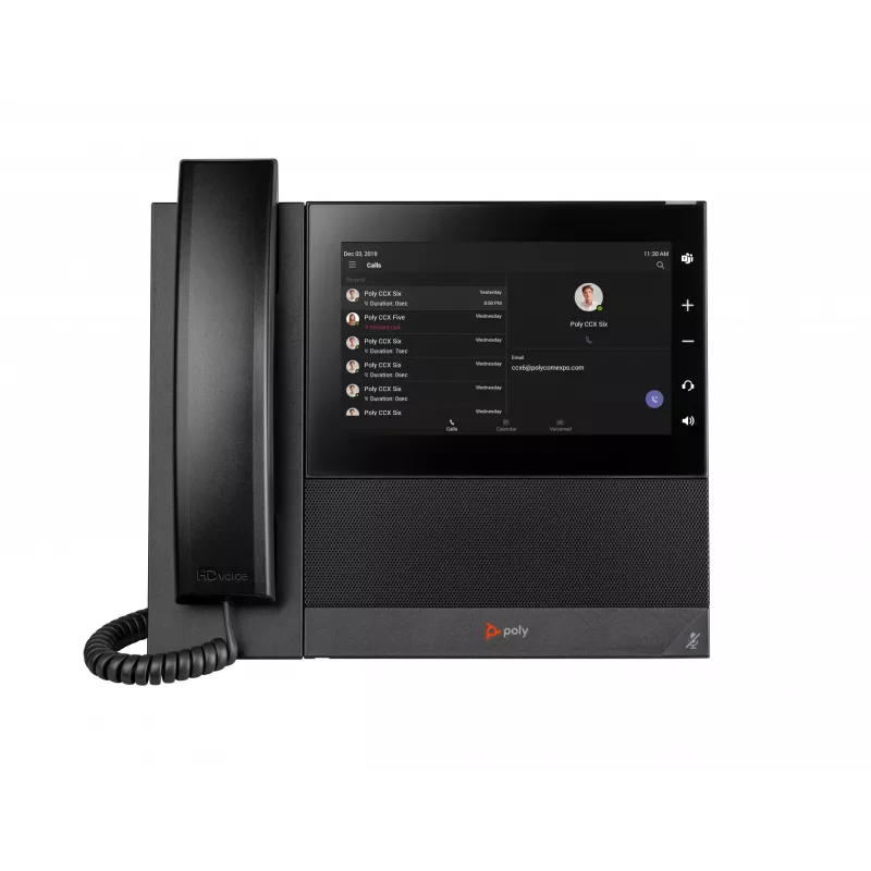 Telefone empresarial HP Poly CCX 600 para Microsoft Teams e compatível com PoE