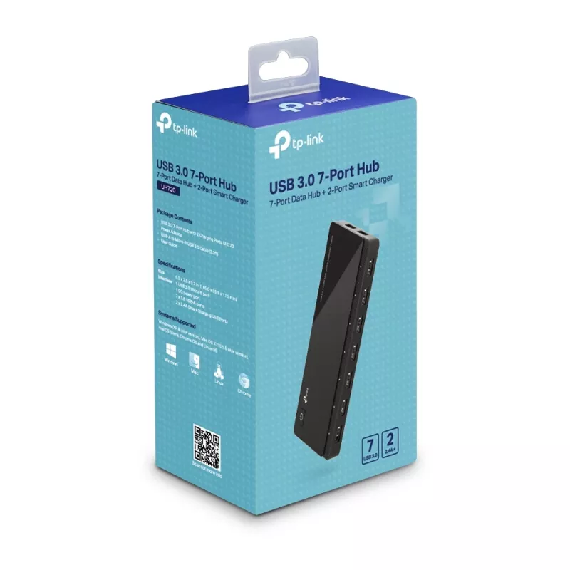 TP-Link UH720 USB 3.2 Gen 1 (3.1 Gen 1) Micro-B 5000 Mbit/s preto