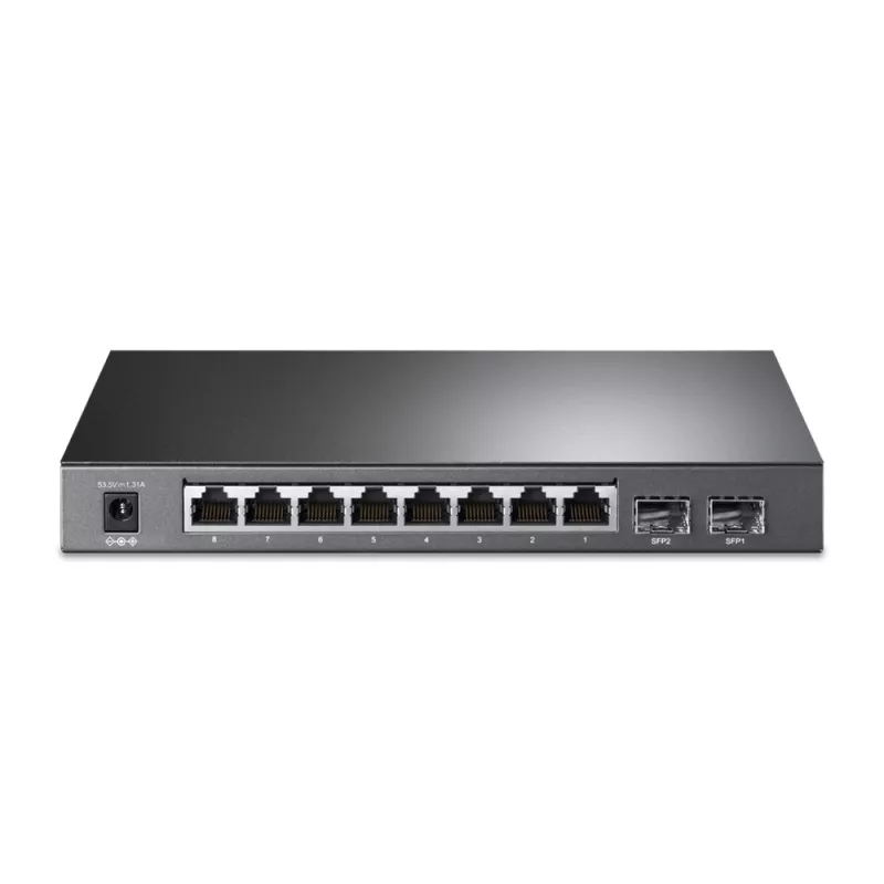 Switch TP-Link JetStream 8 portas Gigabit Smart PoE+ com 2 slots SFP