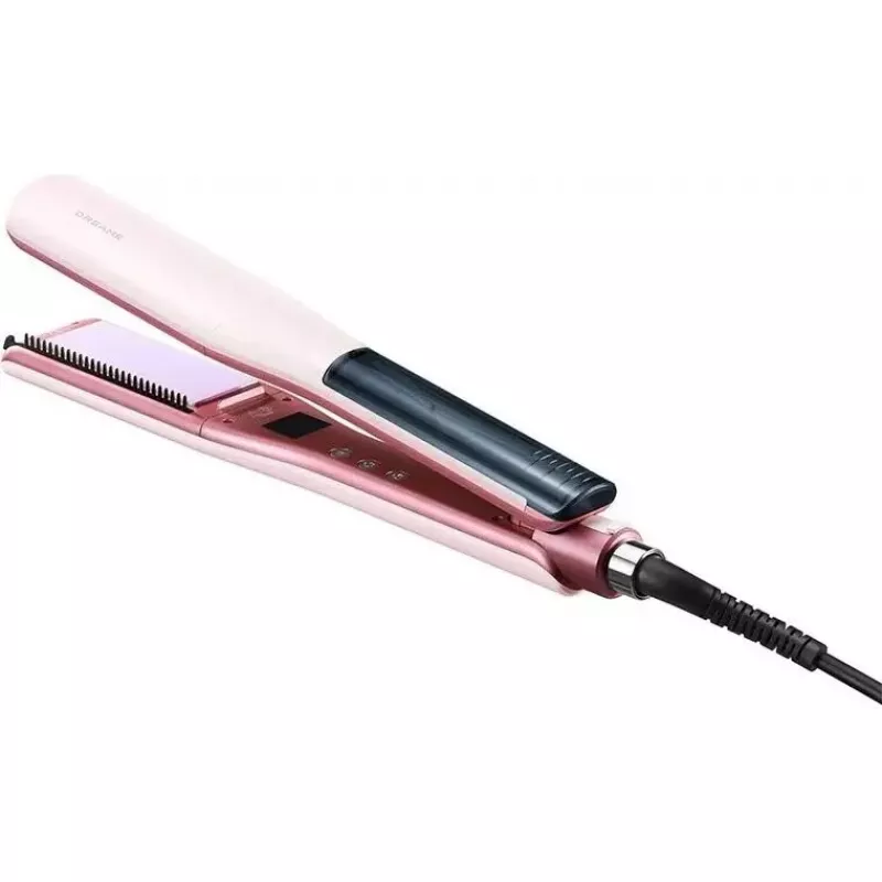 Dreame AuraSteam prancha alisadora de cabelo a vapor reta, rosa