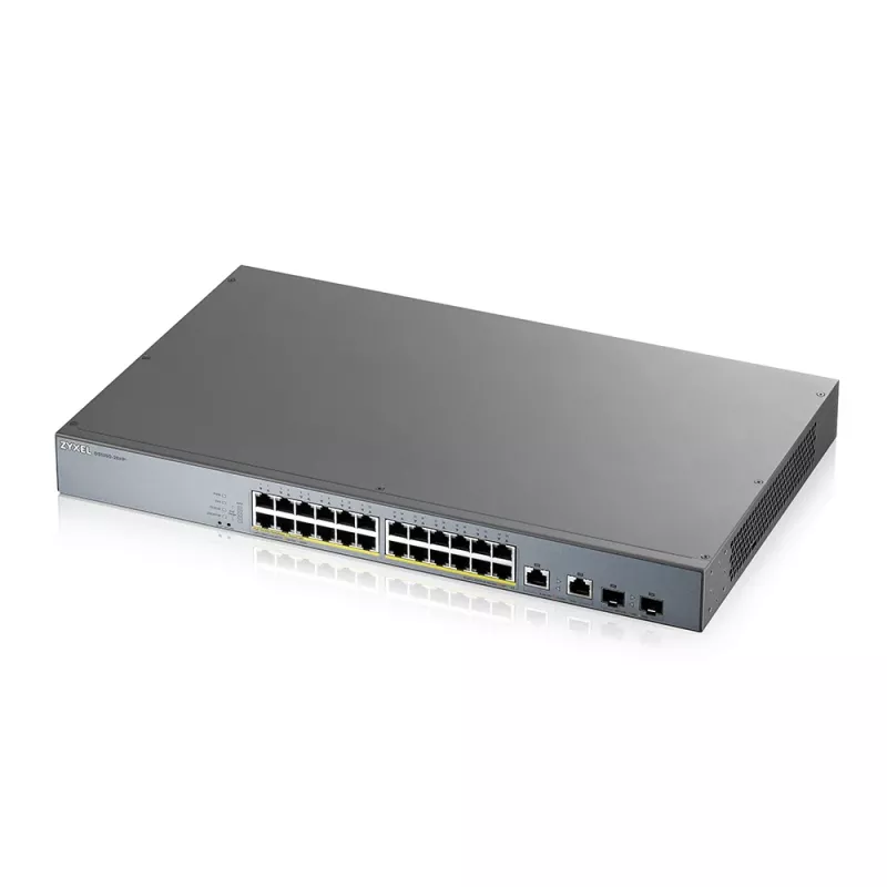 Switch de rede Zyxel GS1350-26HP-EU0101F gerido L2 Gigabit Ethernet (10/100/1000) Power over Ethernet (PoE) cinzento