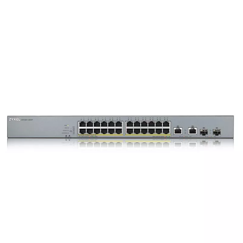 Switch de rede Zyxel GS1350-26HP-EU0101F gerido L2 Gigabit Ethernet (10/100/1000) Power over Ethernet (PoE) cinzento