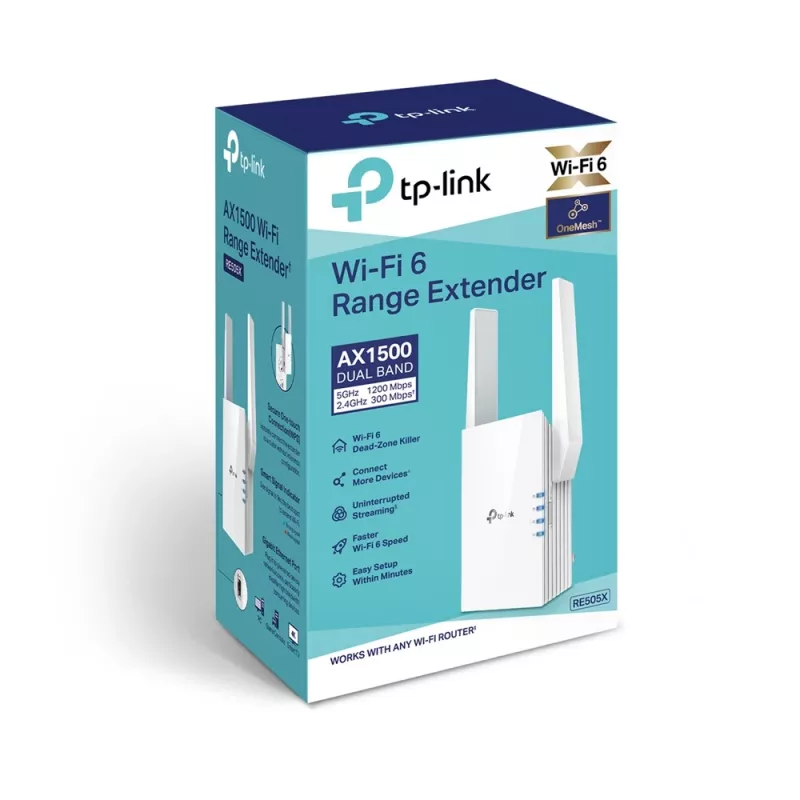 Extensor de rede TP-Link RE505X emissor e recetor de rede branco 10, 100, 1000 Mbit/s