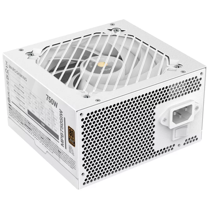 Fonte de alimentação Mars Gaming MPB750SIW 750 W 24 pinos ATX ATX branca
