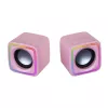 Altifalantes gaming RGB compactos Mars Gaming MSCUBEP rosa 8W processador de som DSP