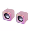 Altifalantes gaming RGB compactos Mars Gaming MSCUBEP rosa 8W processador de som DSP
