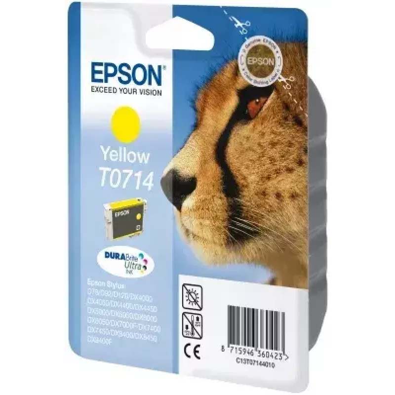 Epson Cheetah embalagem individual amarelo T0714 tinta DURABrite Ultra