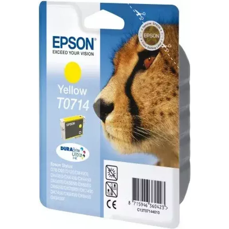 Epson Cheetah embalagem individual amarelo T0714 tinta DURABrite Ultra