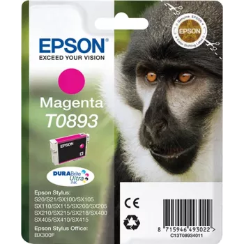 Epson Monkey embalagem individual magenta T0893 tinta DURABrite Ultra, magenta, tinta pigmentada, 3,5 ml, 1 unid.