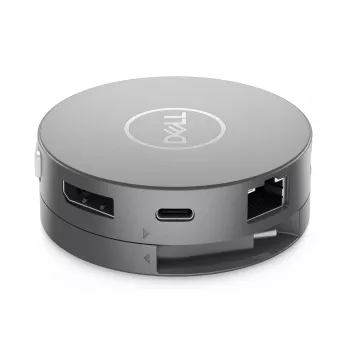 DELL Pro 7-in-1 USB-C Travel Hub - DA310, com fio, USB 3.2 Gen 2 (3.1 Gen 2) Type-C, 10,100,1000 Mbit/s, prateado, 3840 x 2160 píxeis, 1920 x 1080 píxeis