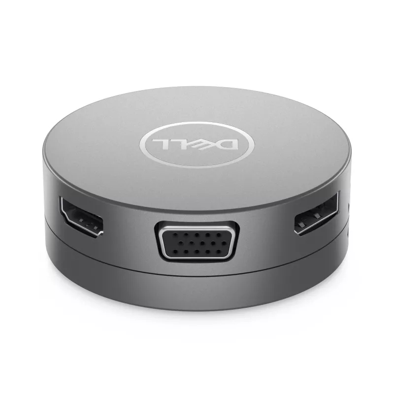 DELL Pro 7-in-1 USB-C Travel Hub - DA310, com fio, USB 3.2 Gen 2 (3.1 Gen 2) Type-C, 10,100,1000 Mbit/s, prateado, 3840 x 2160 píxeis, 1920 x 1080 píxeis