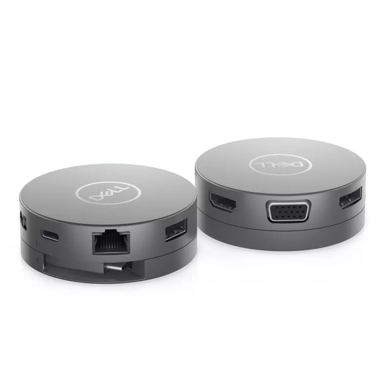 DELL Pro 7-in-1 USB-C Travel Hub - DA310, com fio, USB 3.2 Gen 2 (3.1 Gen 2) Type-C, 10,100,1000 Mbit/s, prateado, 3840 x 2160 píxeis, 1920 x 1080 píxeis
