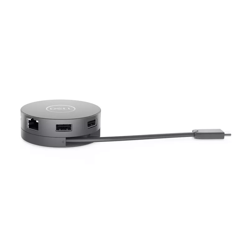 DELL Pro 7-in-1 USB-C Travel Hub - DA310, com fio, USB 3.2 Gen 2 (3.1 Gen 2) Type-C, 10,100,1000 Mbit/s, prateado, 3840 x 2160 píxeis, 1920 x 1080 píxeis