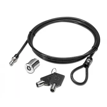 HP Master-Keyed fecho de cabo para docking station, 1,85 m, chave redonda, aço galvanizado, preto