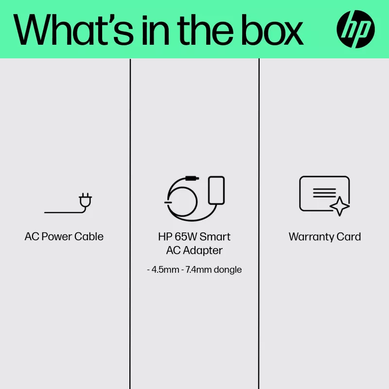 HP 65W Smart AC Adapter, compatível com HP ProBook 440 G6 Notebook PC; HP ProBook 450 G6 Notebook PC; HP ProBook x360 11..., empresarial, 5 - 35 °C, -20 - 85 °C, CCC, CE, BSMI, 47 mm