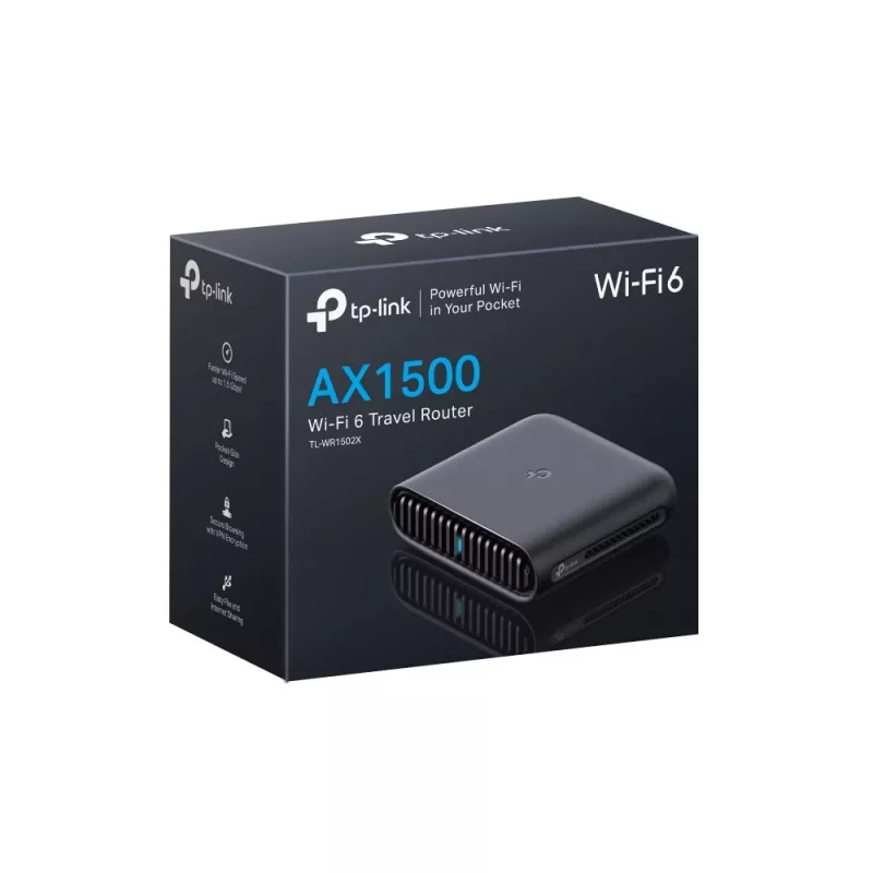 TP-Link AX1500 router de viagem Wi-Fi 6, Wi-Fi 6 (802.11ax), dupla banda (2,4 GHz / 5 GHz), Ethernet LAN, preto, router portátil
