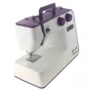 Máquina de costura Lucznik Teresa portátil leve – modelo Teresa, máquina de costura doméstica elétrica, funções básicas de pontos, branco-violeta