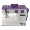 Máquina de costura Lucznik Teresa portátil leve – modelo Teresa, máquina de costura doméstica elétrica, funções básicas de pontos, branco-violeta