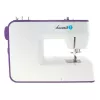 Máquina de costura Lucznik Teresa portátil leve – modelo Teresa, máquina de costura doméstica elétrica, funções básicas de pontos, branco-violeta