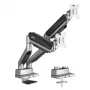 Suporte de secretária universal Ergo Office para dois monitores, braço a gás 17-35 15kg, VESA 75x75 / 100x100, ER-446