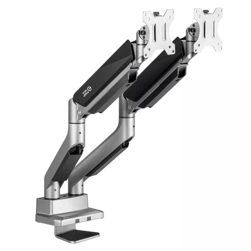 Suporte de secretária universal Ergo Office para dois monitores, braço a gás 17-35 15kg, VESA 75x75 / 100x100, ER-446