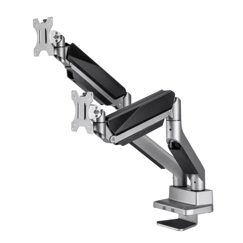 Suporte de secretária universal Ergo Office para dois monitores, braço a gás 17-35 15kg, VESA 75x75 / 100x100, ER-446