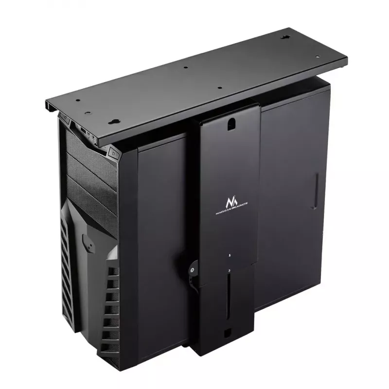 Suporte para computador sob a secretária MACLEAN MC-885, ajustável, regulação manual de altura, para até 10 kg, preto