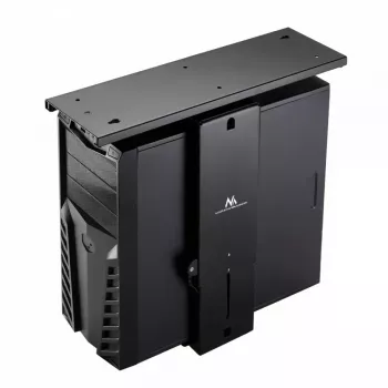 Suporte para computador sob a secretária MACLEAN MC-885, ajustável, regulação manual de altura, para até 10 kg, preto