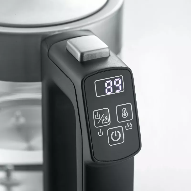 Chaleira elétrica SEVERIN WK3458, 0,5 L, 1100 W, Vidro e aço inoxidável, 5 definições de temperatura, sem fios