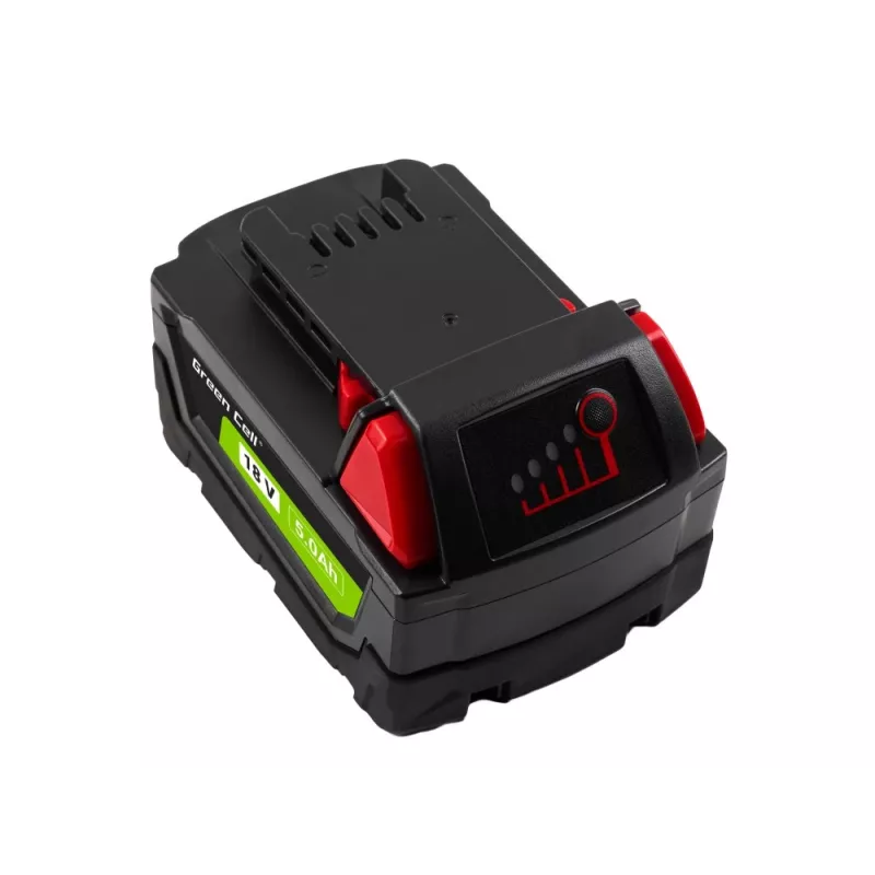 Bateria Green Cell PTML18V5 Li-Ion 18 V 5 Ah para ferramentas sem fios, dimensões 8 × 11,9 × 7,5 cm