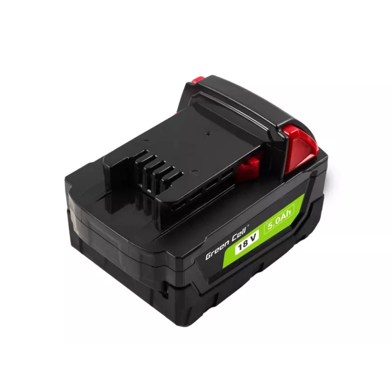 Bateria Green Cell PTML18V5 Li-Ion 18 V 5 Ah para ferramentas sem fios, dimensões 8 × 11,9 × 7,5 cm