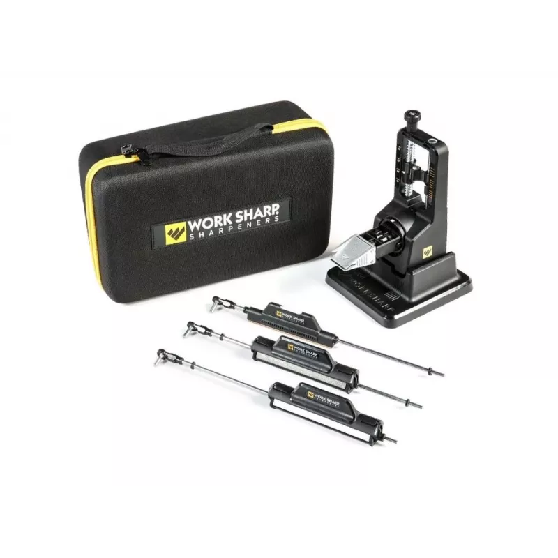 Afia-facas de puxar Work Sharp Precision Adjust Elite 09DX066 — ângulo ajustável, pedras de diamante, acabamento em pele, caixa de nylon