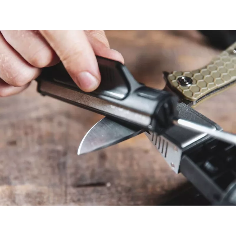 Afia-facas de puxar Work Sharp Precision Adjust Elite 09DX066 — ângulo ajustável, pedras de diamante, acabamento em pele, caixa de nylon