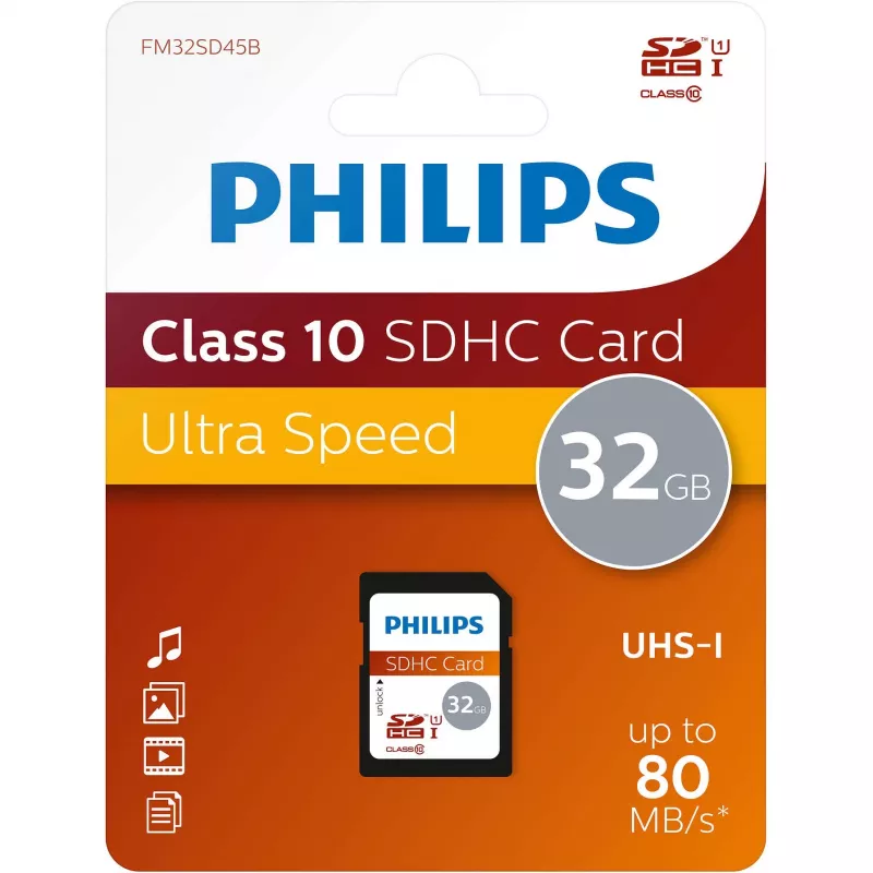 Memória flash Philips 32 GB UHS-I FM32SD45B/10