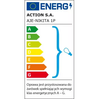 Candeeiro de parede ActiveJet NIKITA níquel E27 um foco, abajur redondo em metal, IP20, 220–240 V, máx. 60 W