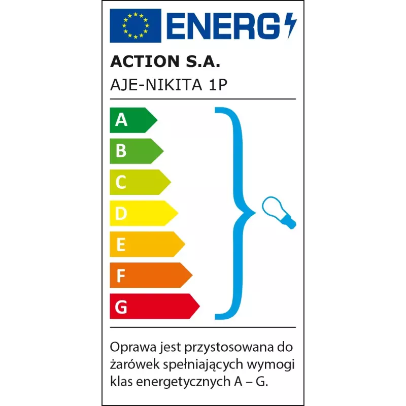Candeeiro de parede ActiveJet NIKITA Patyna E27 casquilho único, corpo em metal, IP20, 220–240 V, 60 W, vidro branco