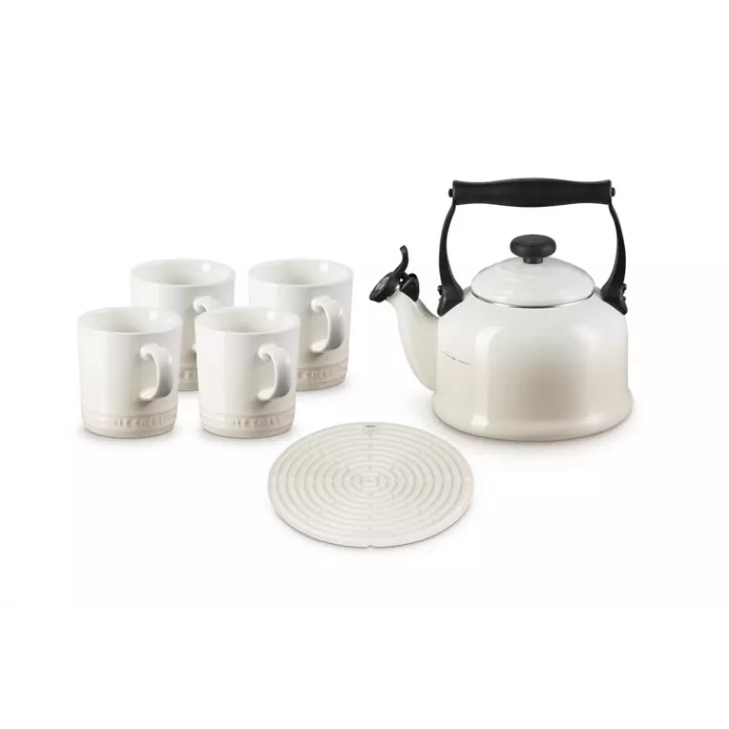 Le Creuset Traditional Chaleira para fogão, 2,1 l, Meringue (40102027160000)