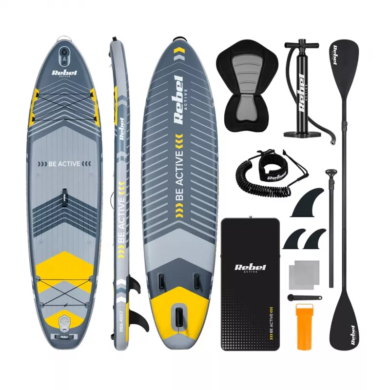 Prancha SUP insuflável Rebel ACTIVE 350x81x15 cm conjunto - modelo RBA-4500, paddleboard allround-touring