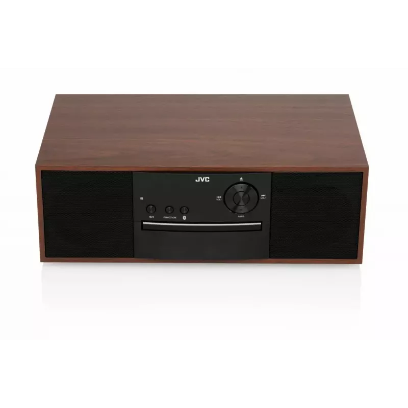 Mini-cadeia de música JVC RD-E761, 2x8 W RMS, Bluetooth 4.2, USB, CD, FM, caixa em madeira, preto