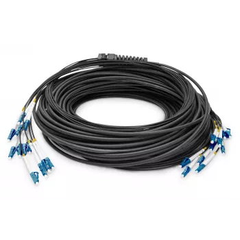 Cabo breakout universal de fibra ótica pré-montado Digitus monomodo OS2 12 fibras LC/UPC 100m