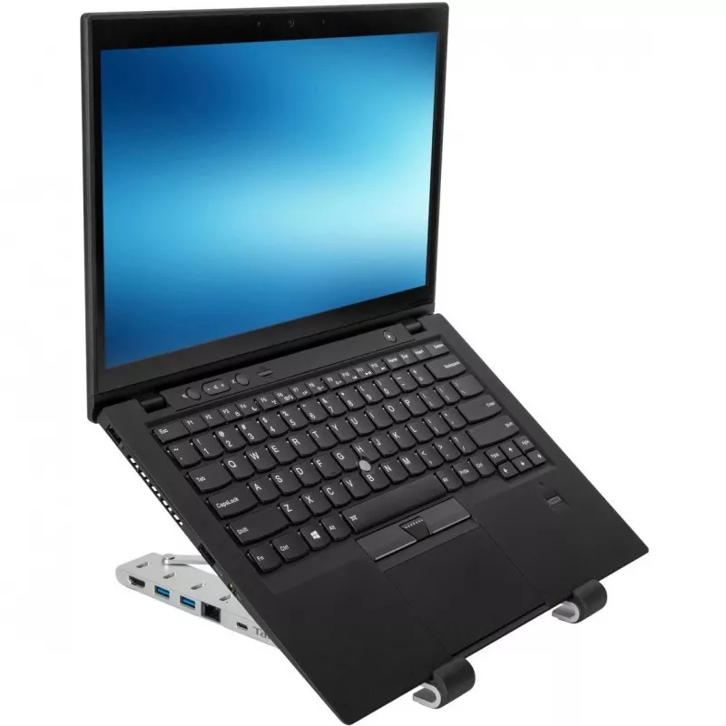 Suporte portátil com dock integrado estação de acoplamento + suporte para portátil USB-C 3.2 Gen 1 Thunderbolt 3