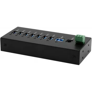 Hub USB Exsys EX-11247HMS 7 portas Calha DIN com proteção ESD de 15 kV