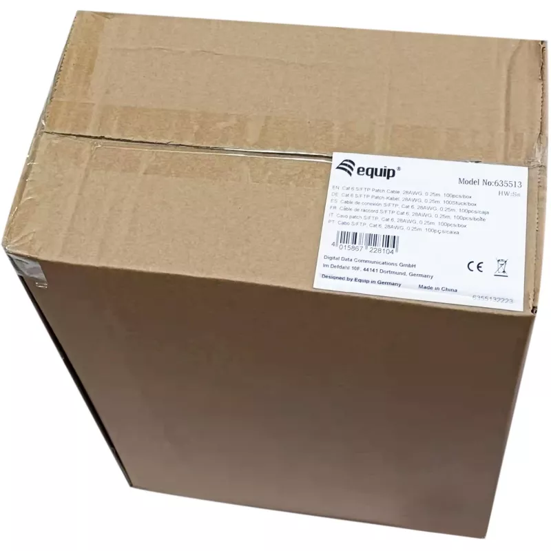 Equip 635513 Conjunto de cabos patch Cat.6 S/FTP LSZH, RJ-45, 0,25 m, branco, 100 un.