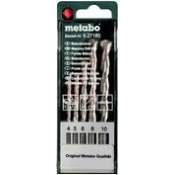 Conjunto de brocas helicoidais para betão Metabo 627180000 — 5 peças: 4, 5, 6, 8, 10 mm