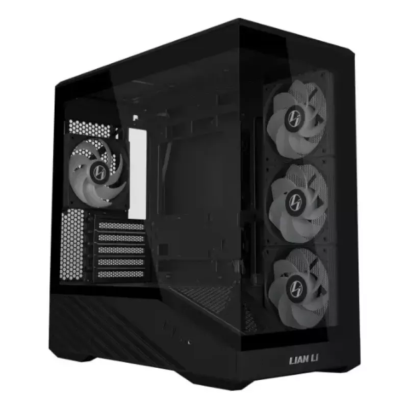 Caixa de PC Mini-Tower Lian Li Vector V100R MINI — Mini-ITX/Micro-ATX, vidro temperado, 3x120mm lateral + 1x120mm ventoinha traseira, 2x 2,5 polegadas + 1x 3,5 polegadas baías, preto