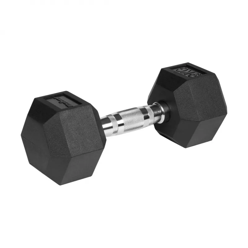 Halteres de ferro fundido emborrachados HEX 2x9 kg REBEL ACTIVE